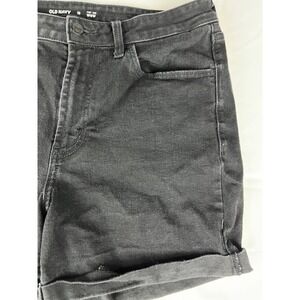 Old Navy High Rise WOW Black‎ Denim Jean Shorts Womens Size 12 Cuffed